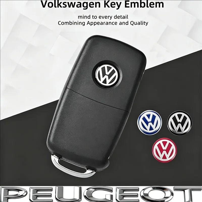 10/5Pcs 14MM Car Remote Key Badge Emblem Metal Logo Stickers For VW GTI Polo Golf Passat Tiguan Arteon Touareg CC Taigo Hub Cap