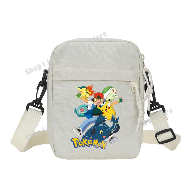 Pokemons Pikachu Shoulder Bag Small Crossbody Satchel Anime Gengar Casual Messenger Sling Bag Men Sports Pouch Boy Birthday Gift