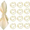 12 PCS Classic Gold Metal Spiral Napkin Rings Iron Napkin Holders Buckles for Family Dinner Wedding Party Table Decorations