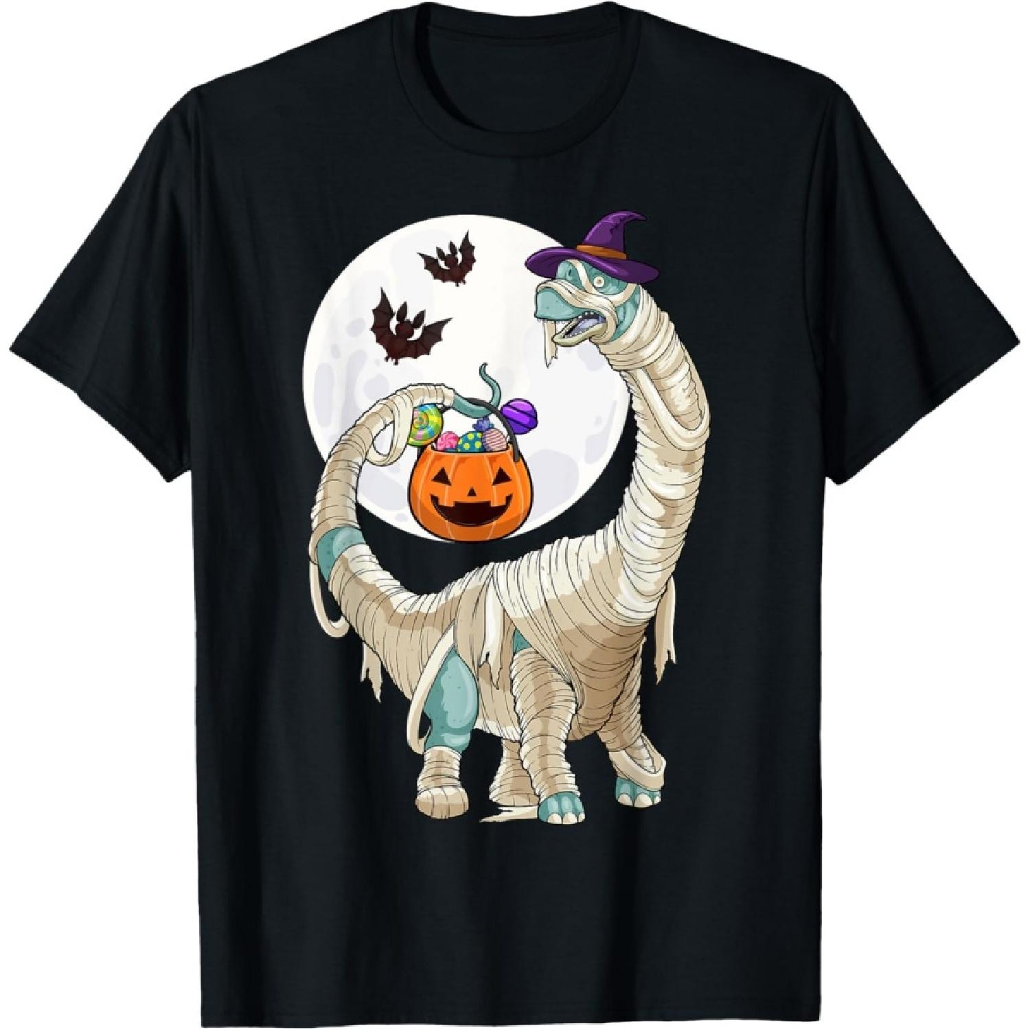 Halloween Zombie Mummy Dinosaur Witch Scary Boys Girls Kids T-Shirt S