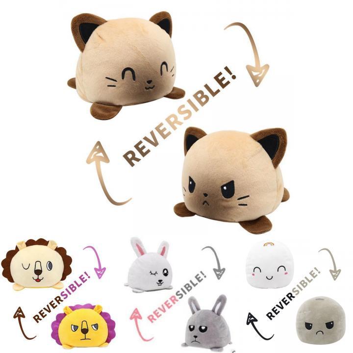 Reversible Flip Cat Plush Stuffed Toy Soft And Cute Animal Doll For Children Gifts