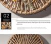 Rattan Woven Round Wall Decor for Living Room Background Wall Macrame Hanging 