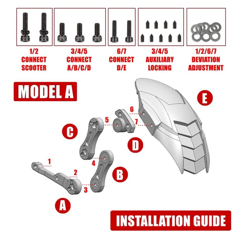 Model A Universal Single Arm Mudguard for 10-Inch Electric Scooter VSETT 10+ MUKUTA 10 ZERO 10X KAABO DUALTRON TEVERUN Fender