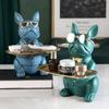 Nordic French Bulldog Sculpture Dog Figurine Statue Key Jewelry Storage Table Decoration Gift With Plate Glasses Ornaments