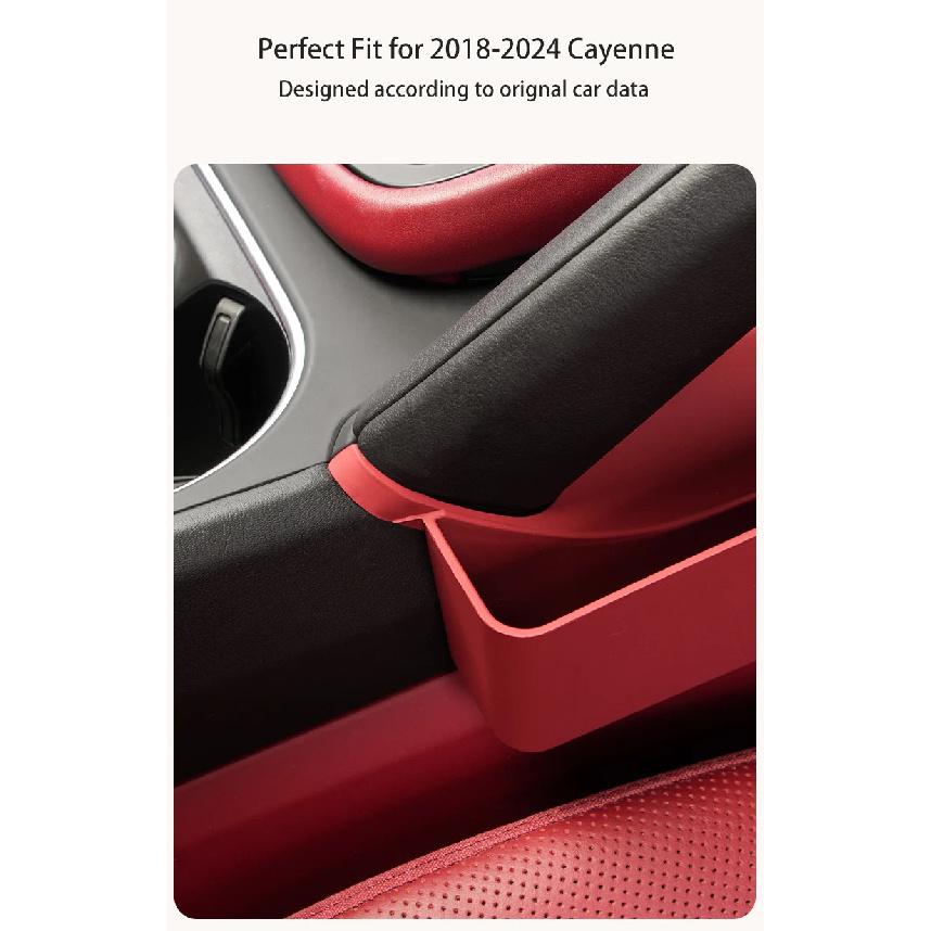 2PCS Center Console Storage Box For Porsche Cayenne 2018-2025 Car Central Control Gap Phone Key Holder Organizer Accessoriess