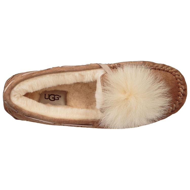 (WMNS) UGG Dakota Pom Pom Slip On Brown Women's 1019015-CHE