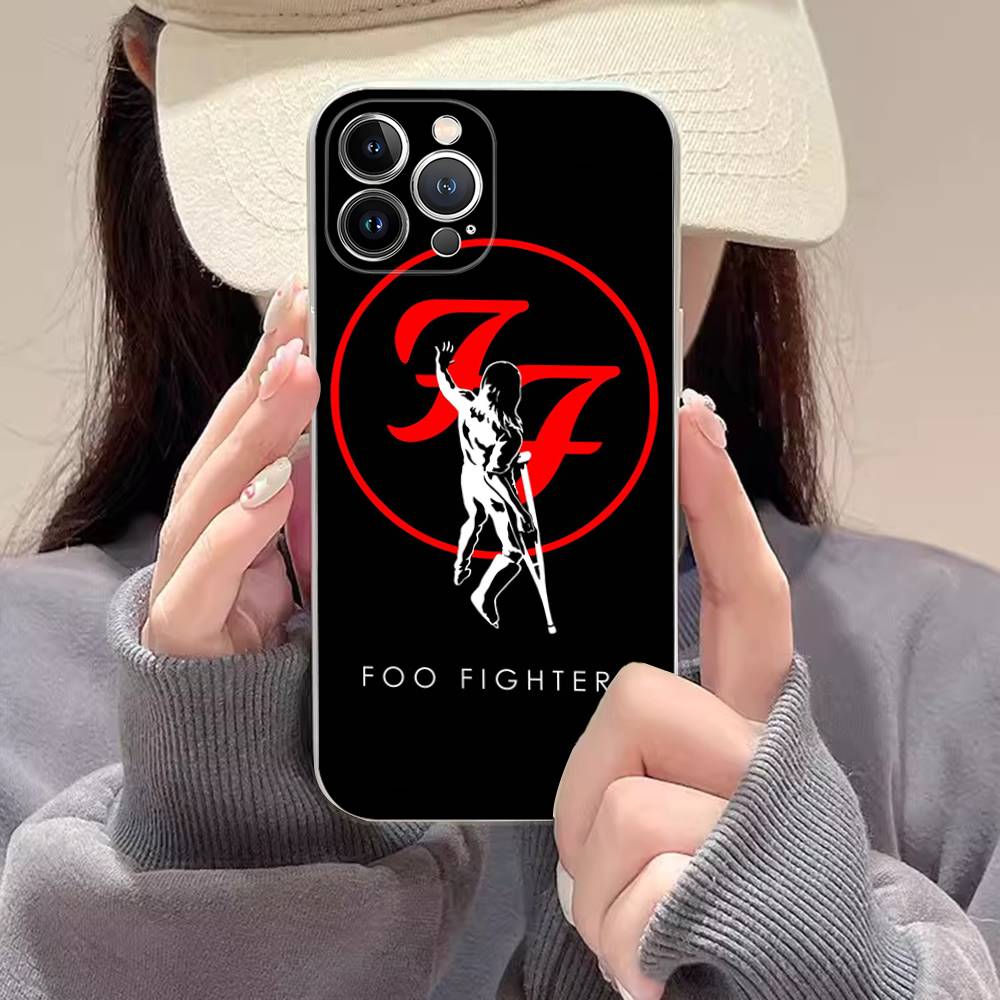 Band F-Foo F-Fighters Classic Rock Transparent Phone Case For IPhone 16 15 14 13 12 11 Pro Max Plus Soft Cover