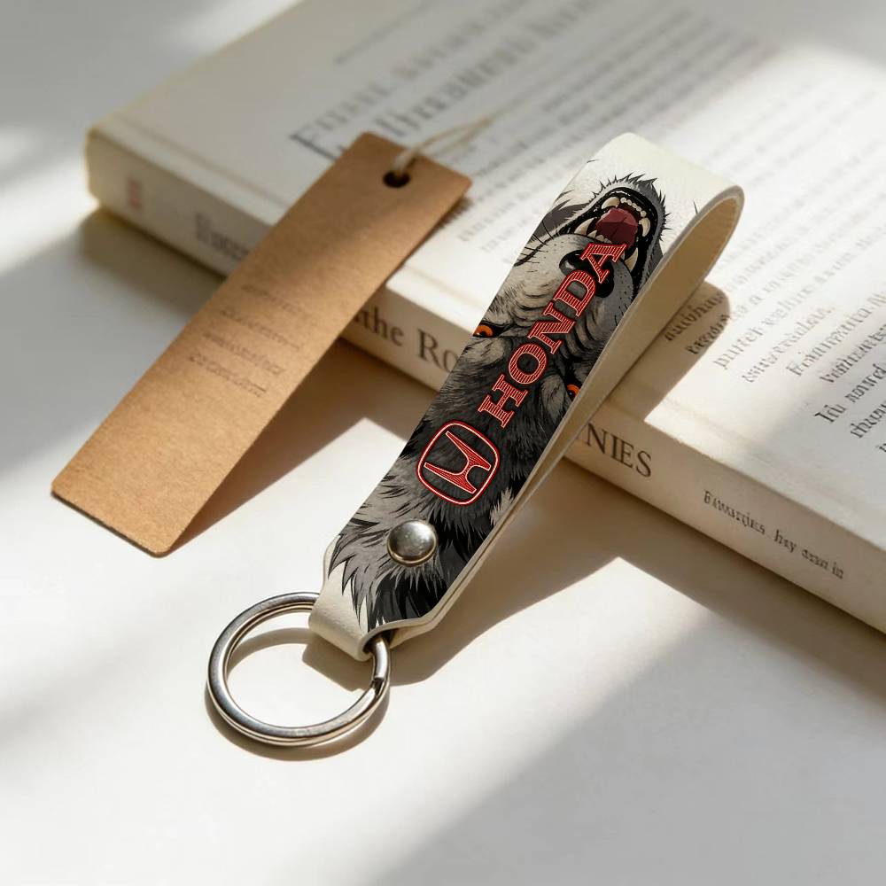 For Honda Soft PU Leather Motorcycle Keychain Lightweight Key Holder For Scooter Racing