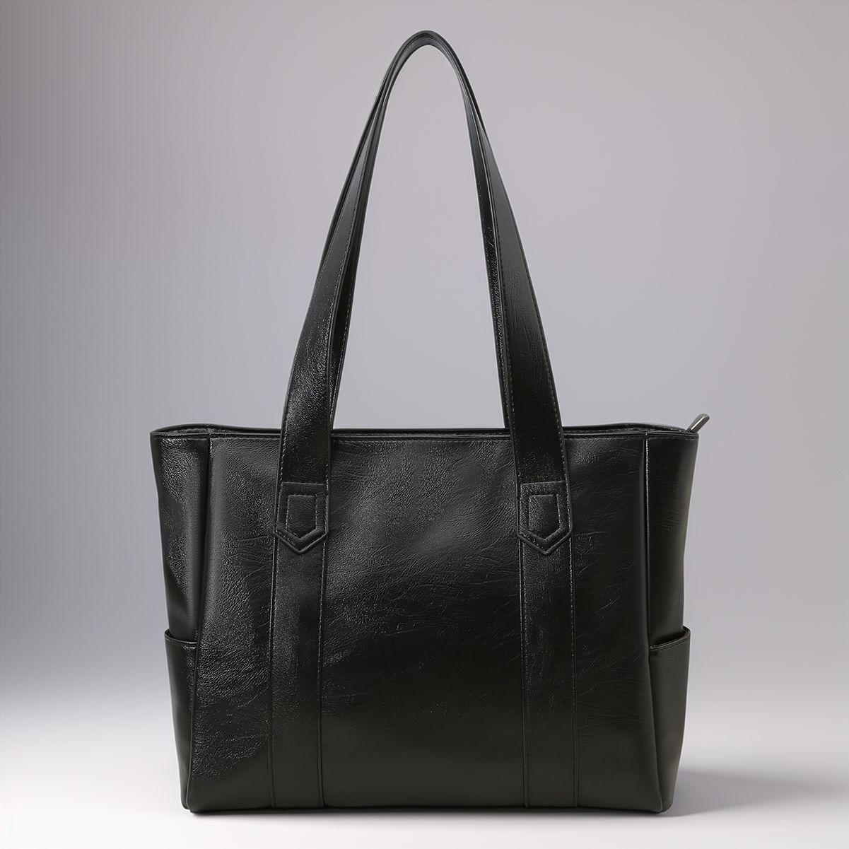 

Сумка-тоут Модная женская сумка большой вместимости Элегантная и простая сумка чёрный