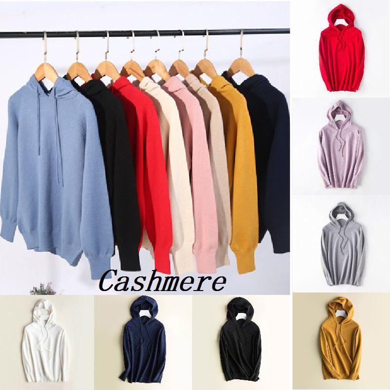 Locker gestrickter Damen-Hoodie aus weichem Kaschmir für kuscheligen Komfort