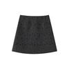 Women's High-Waist Sequined Wool A-line Skirt - Autumn/Winter