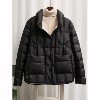 Winter Women Down Coat Casual Light Puffer Jacket Female Short Single Breasted Warm Parkers