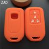 ZAD Silicone Rubber car key fob cover case shell set sticker protect skin for HONDA STEPWGN Odyssey Freed Elysion MPV Remote key