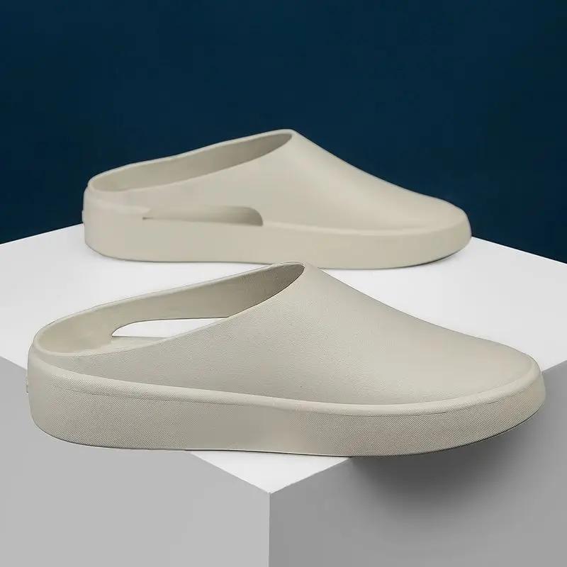 

Fashion Platform Slippers for Men Beach Water Proof Anti-slip Walk Around Home Indoor House Shoes Summer Sale Casual Eva Pvc Sandals Man 36