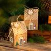 24 Pcs Christmas Gingerbread House Gift Box Paper House Treat Boxes for Holiday Party Favors Cookie Candy Gifts Packaging