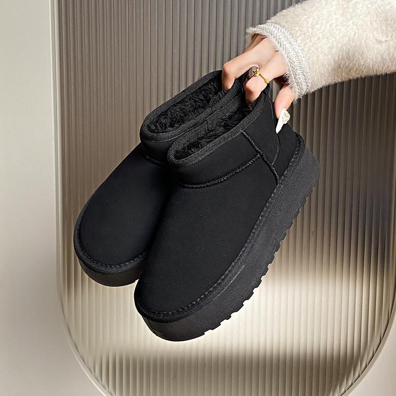 Fleece Middle Help Snow Boots Women's Winter New Student Is Commuting Warm Casual Platform Cotton Shoes G