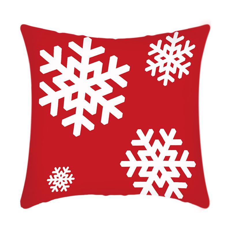 New Christmas Sofa Pillow Cover Home Red Simple Printed Bedside Pillow Cover