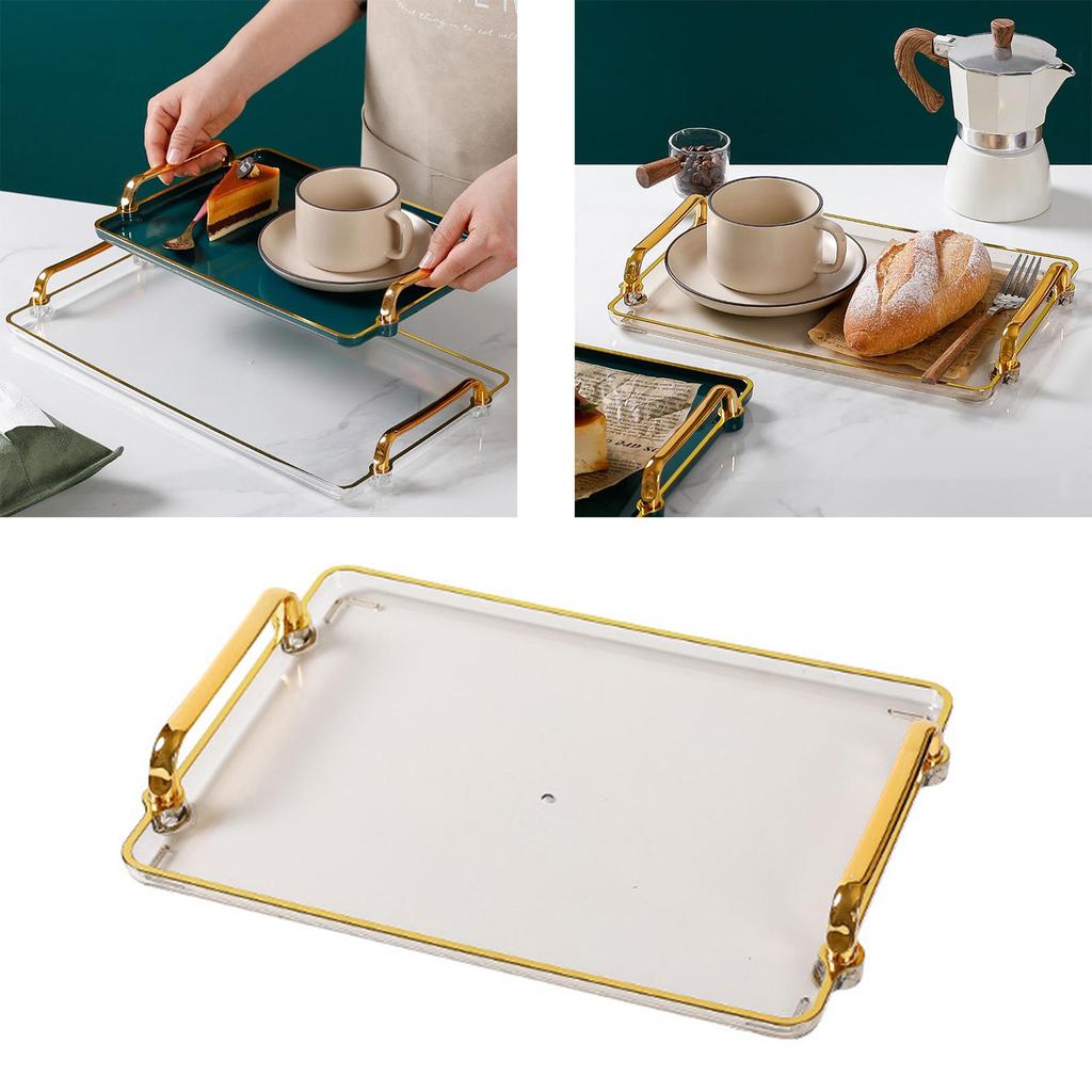 Serving Tray with Handles Jewelry Tray for Dressing Room Bathroom Decoration