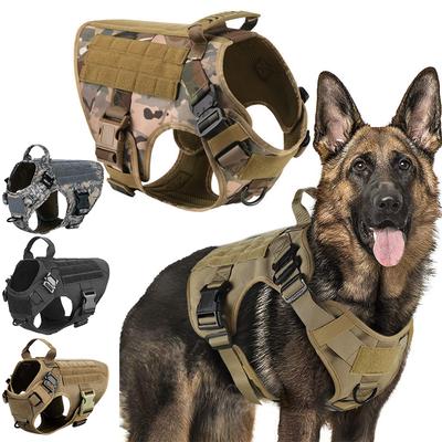 Vojenský velký psí postroj Pet německý ovčák K9 Malinois výcviková vesta Taktický psí postroj a vodítko Sada pro psy Příslušenství