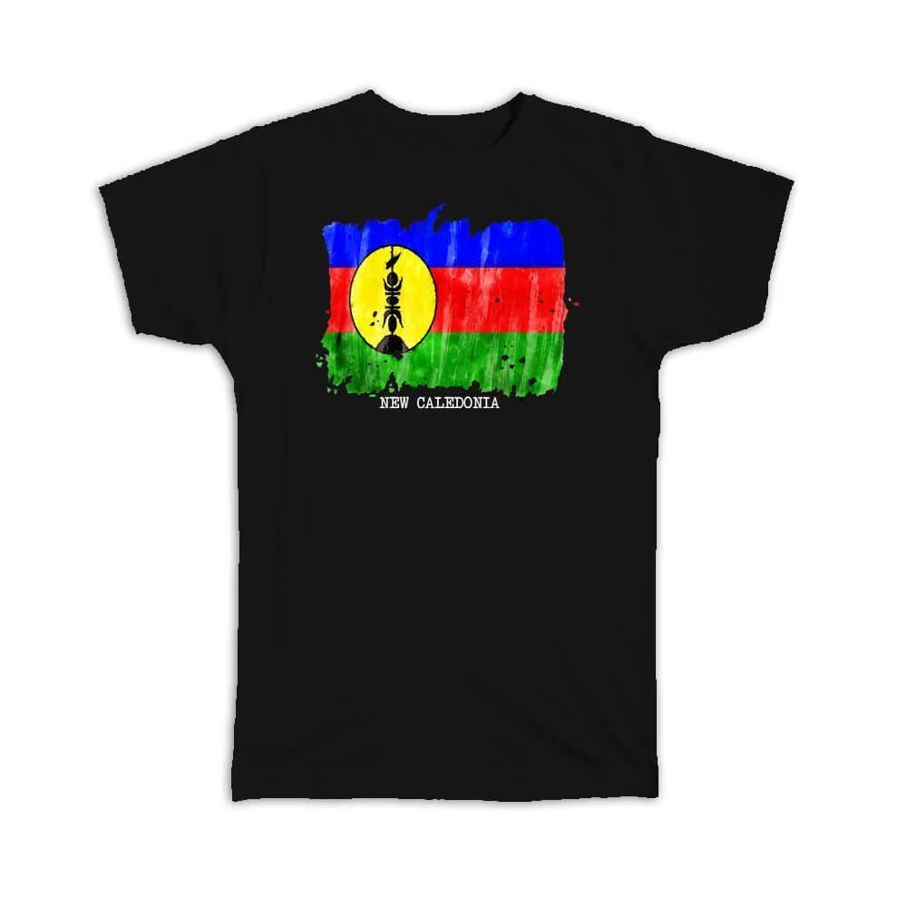 

Gift T-Shirt : New Caledonia Flag Australia Travel Expat Country Watercolor 2XL