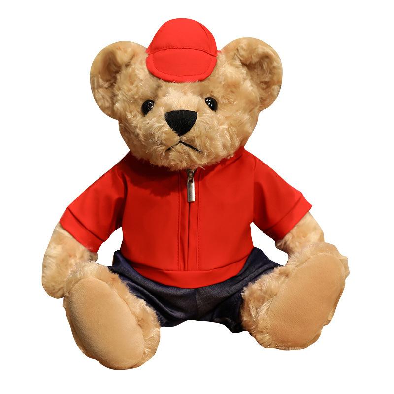 Cute dressed bear teddy bear doll plush toy hug bear doll children rag doll girl birthday gift