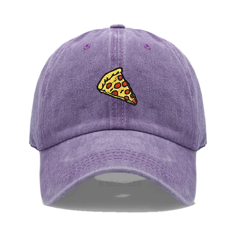 Pizza Embroidered Baseball Cap for Women Men Fashion Adjustable Soft Cotton Dad Hat Unisex Classic Golf Caps