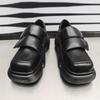 men fashion platform shoes punk rock dress black stylish genuine leather shoe  designer sneakers square toe footwear zapato
