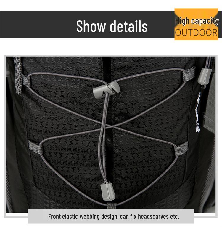 Water-Repellent Nylon Hiking Backpack with Bracket - Large Capacity, Multifunctional Outdoor Shoulder Pack