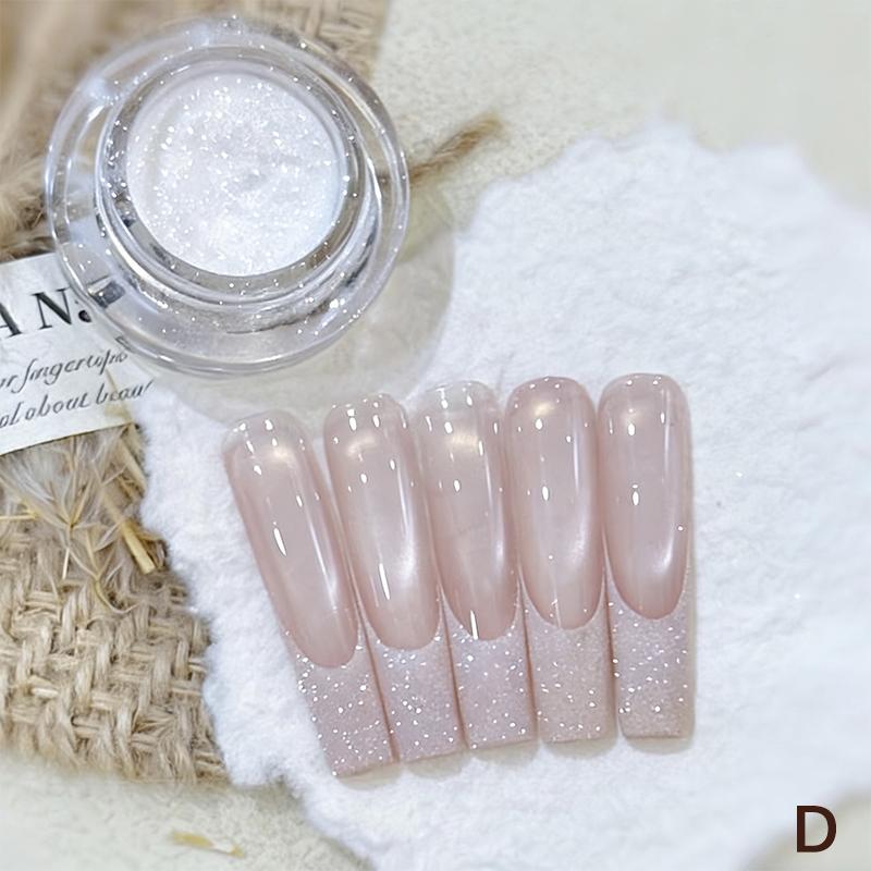 Mondlicht Perlmutt Weiß Nägel Glitzerstaub Chrom Aurora Weiß Einreibpulver Spiegelpigment Nail Art Zubehör Dekoration