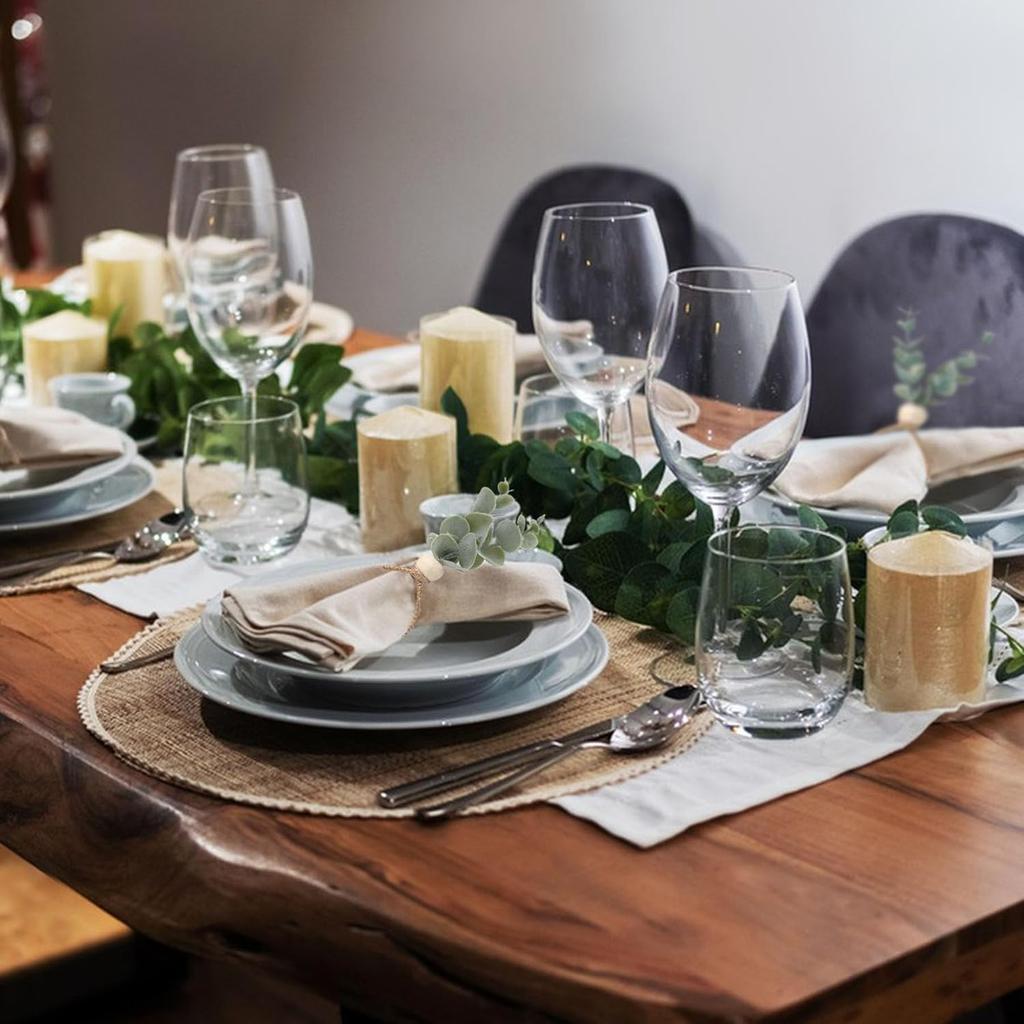 Frosted Money Leaf Napkin Rings Lifelike Decorative Napkin Holders for Dining Tables Restaurant Banquet and Party Settings