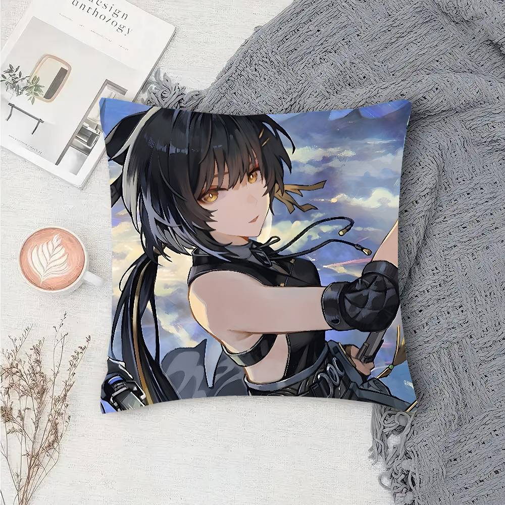 Rover Anime Game W-Wuthering Waves Pillow Case Fashion Square Pillowcase Bedroom Sofa Room Ins Decoration Leisure