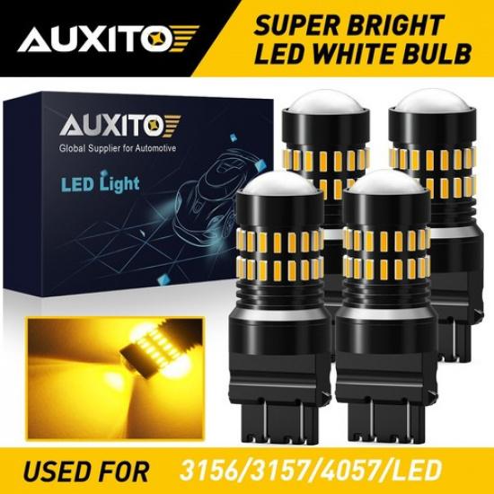 4X  Turn Signal Light 3156 3157A Amber LED Bulb For Chevy Silverado EXC