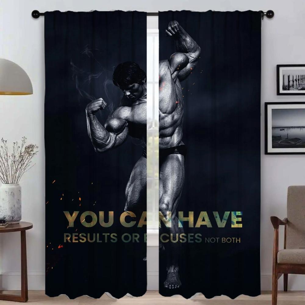 

Спортивные шторы для бодибилдеров, противомоскитные шторы для камеры, тюль для спальни, элегантные шторы для комнаты, 2 шт., занавеска для гостиной W50xH70cmx2pcs-CL