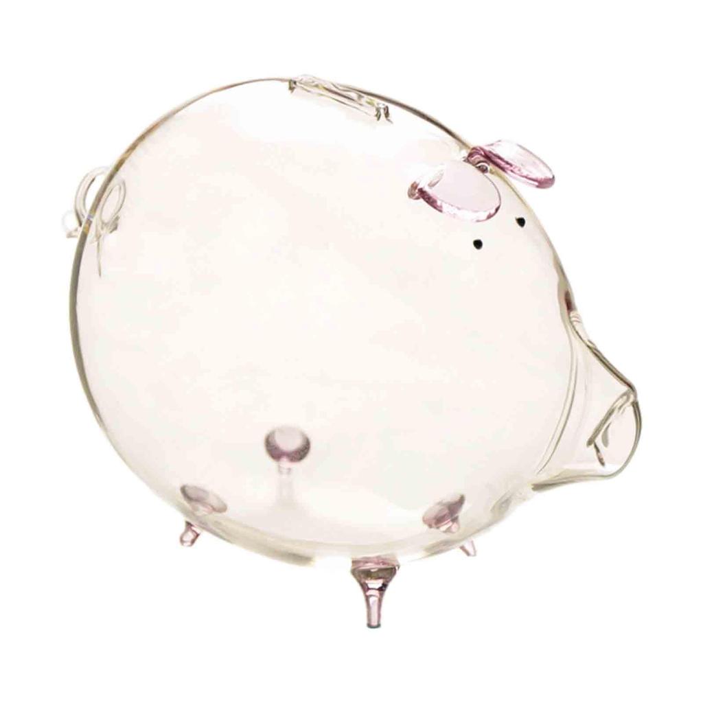18 X 12 Cm Glass Piggy Bank, Children's , Charming Transparent Bedroom Table Decoration,