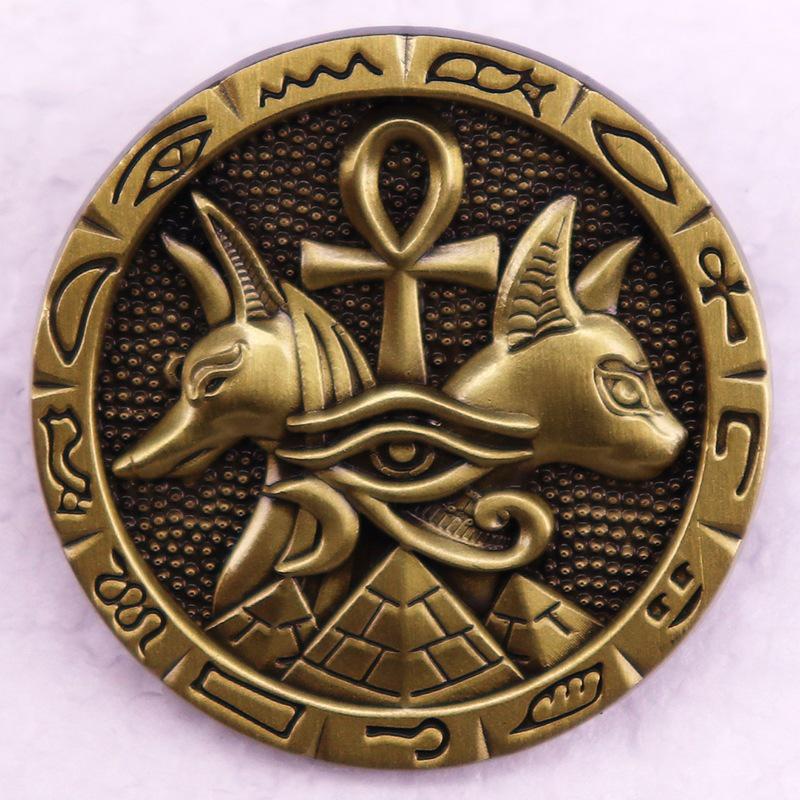 Vintage Anubis and Bastet Brooch