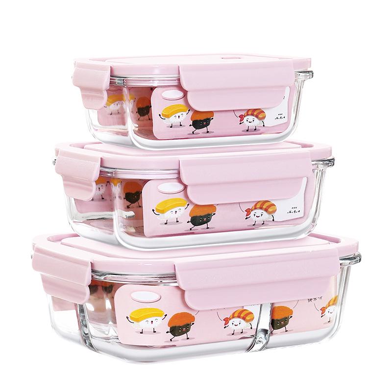 Ciotola Bento in Vetro per Microonde - Resistente alle Alte Temperature, Grande Capacità, Pranzo Ermetico