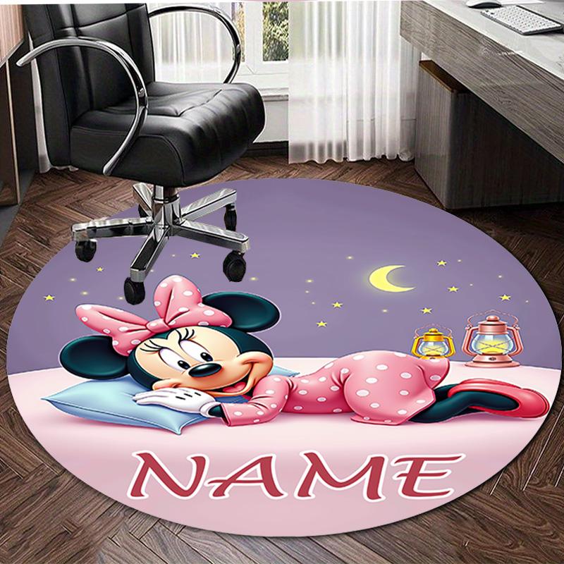 Personalized M-Minnie Round Chair Office Rug - Perfect for Mat, Office Chair & More - Ideal Gift for Birthdays and Holidays