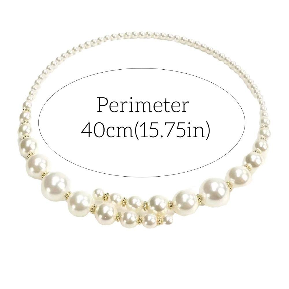 Asymmetric Pearl Beaded Necklace Elegant Women Neck Jewelry Exquisite Pearl Choker Necklace  Party