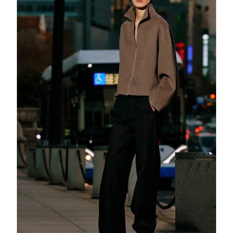 Spring New Arrival Fashion Wind Casual Versatile Stand Collar Long Sleeves Double Zipper Jacket Outwear 8491245