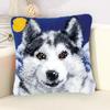 Animal Cat Dog Latch Hook Cushion Kits Pillow Case Crochet Crafts Yarn For Love &Heart Embroidery Cushion Sofa Bed Cover 