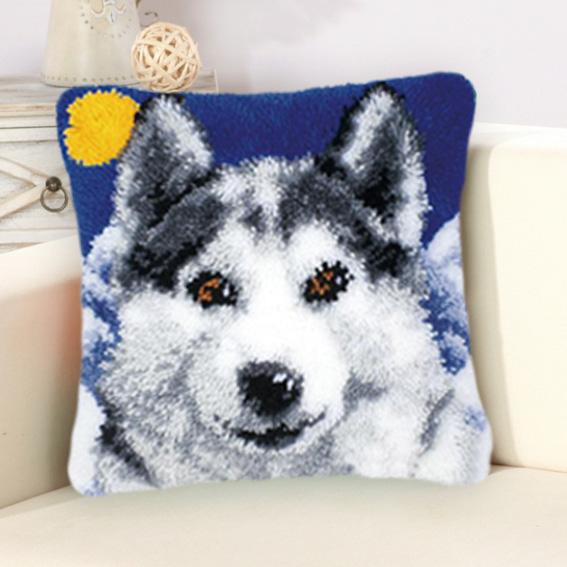 Animal Cat Dog Latch Hook Cushion Kits Pillow Case Crochet Crafts Yarn For Love &Heart Embroidery Cushion Sofa Bed Cover 