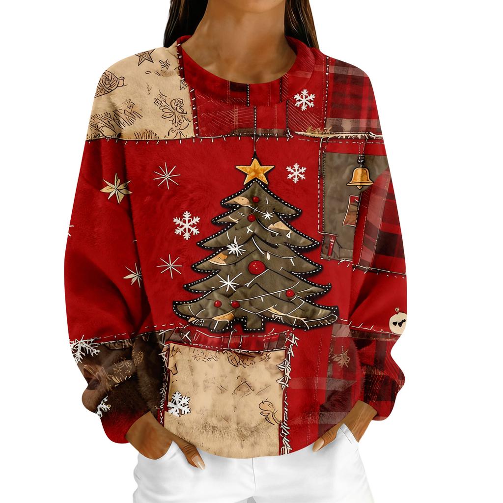 Dammode Fleece Hoodie Långärmad Rund Hals Casual Bekväm Lös Passform Lättviktig Dam-Hoodie