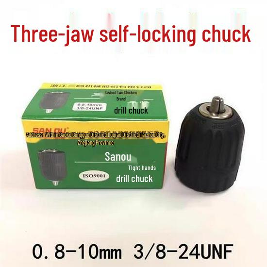 10mm Self-Locking Handheld Electric Drill Chuck, 3/8 Hand-Tight.