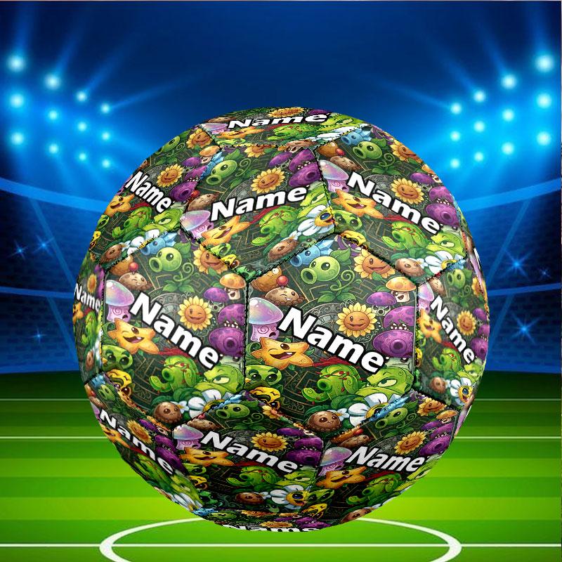 Custom Name Personalized Plants Vs. Zombies Print Size 5 Soccer Ball Training & Match Football, for Team, Kicking, Gift for Football Enthusiasts