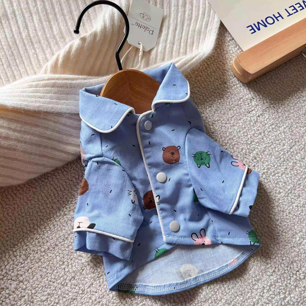 New Spring Summer Dog Shirt Pet Spring Summer Pet Shirt Dog Cat Clothes Schnauzer Bichon Pomiri Temperament Handsome Thin Pet Cl