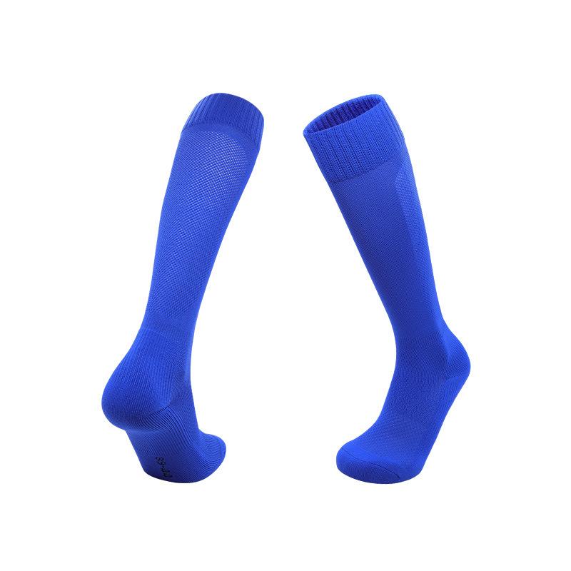 Solid Color Football Socks Adult High Tube Sweat-Absorbing Breathable Stockings Non-Slip Professional Sports Socks s (shoe size 28-33)2PCS