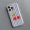Czerwony Niebieski Pasek Owoce Cytryna Wiśnia Silikonowe Etui na Telefon dla IPhone 16 15 14 Pro Max Plus 13 12 11 Pro Max XR XS X 7 8 SE2 Pokrowiec