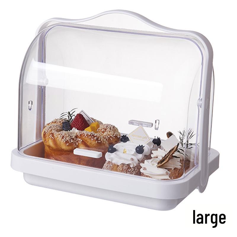 Transparent Dustproof Storage Box with Lid for Bread and Milk Bottles