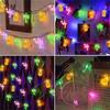 1pc LED Flamingo Pineapple Palm Tree String Lights Battery Operated for Home Garden Tropical Beach Hawaiian Holiday Party Decor less