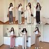 Ice Silk Rock Sugar Grid Wide-leg Pants Summer Thin Breathable Loose Versatile Casual Pants High Waist Thin Drawstring Straight Pants